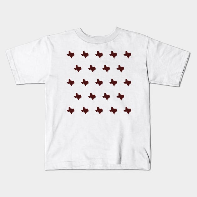 Texas Maroon 2 Kids T-Shirt by HalamoDesigns